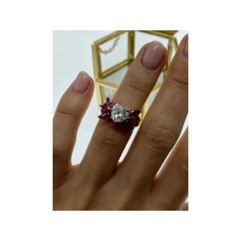 925 Sterling Silver Gold Plated Spinel & CZ 