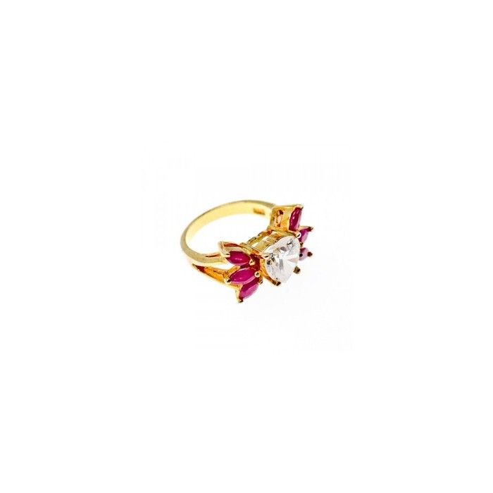 925 Sterling Silver Gold Plated Spinel & CZ 