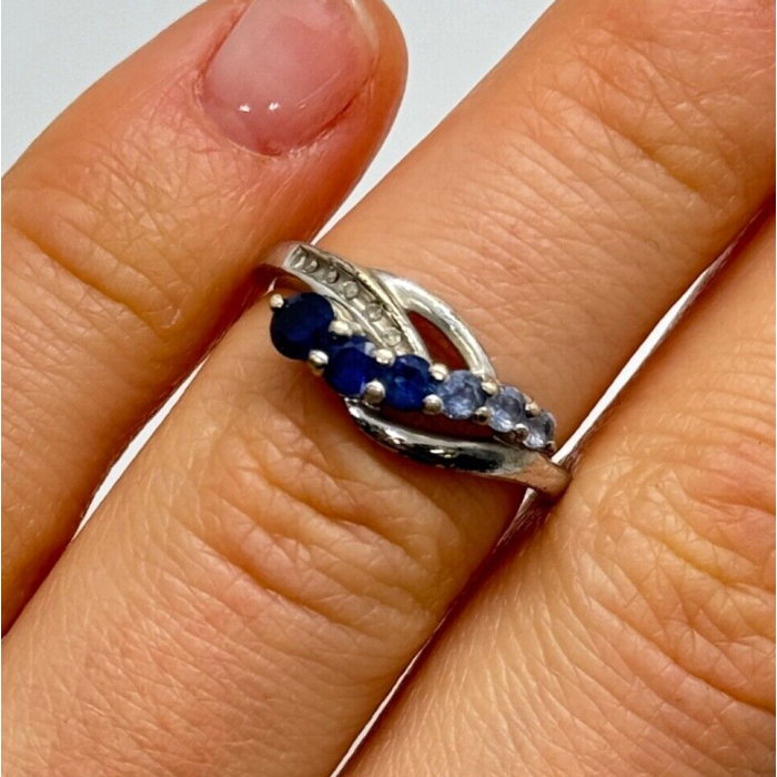 925 Sterling Silver Tourmaline Ring Size 5