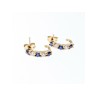 14K YELLOW GOLD SAPPHIRE & BERYL EARRINGS