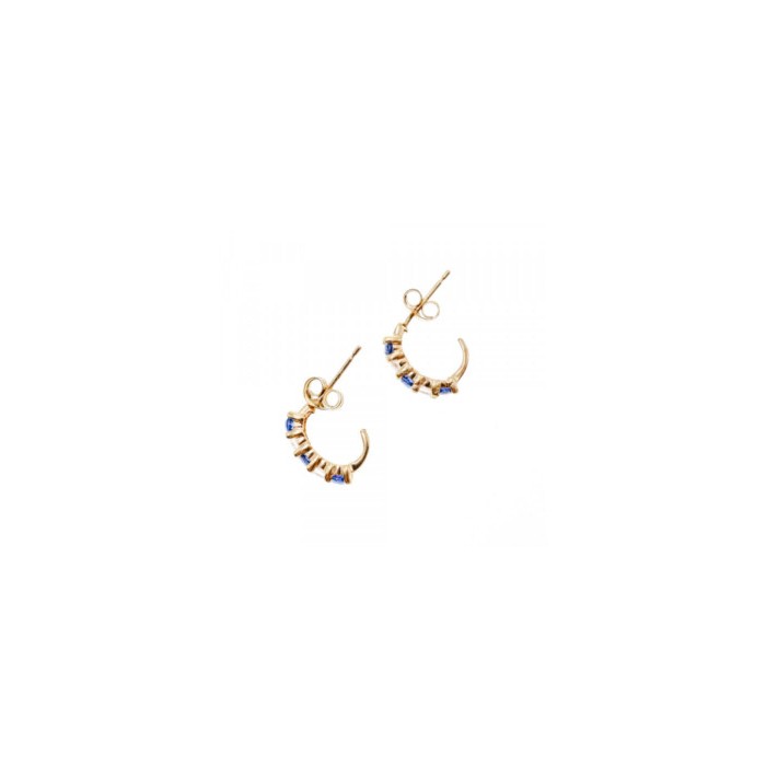 14K YELLOW GOLD SAPPHIRE & BERYL EARRINGS
