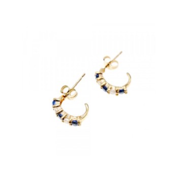 14K YELLOW GOLD SAPPHIRE & BERYL EARRINGS