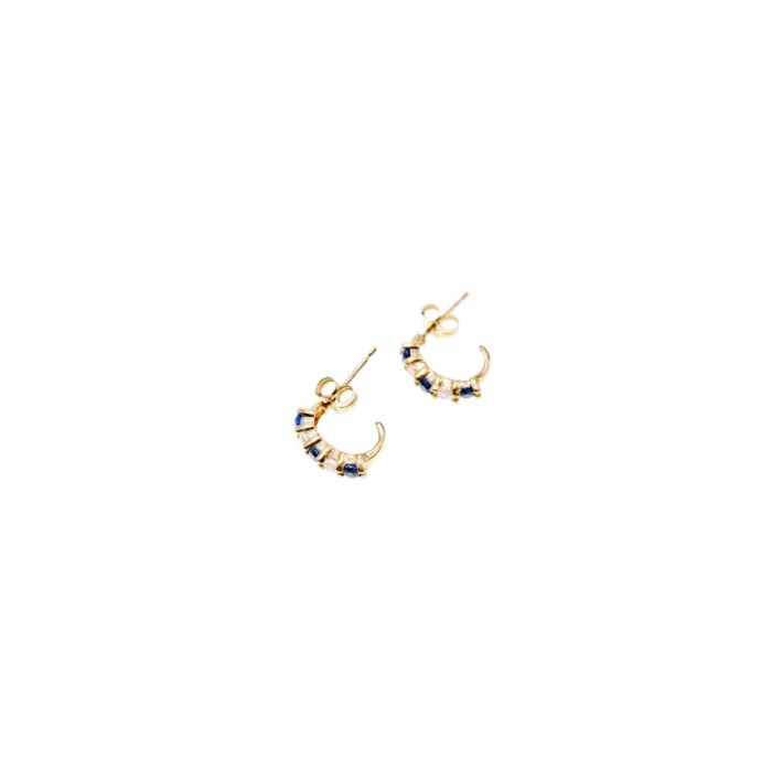 14K YELLOW GOLD SAPPHIRE & BERYL EARRINGS