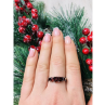 925 Sterling Silver Garnets Ring Size 9