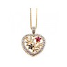 925 Sterling Silver Gold Plated Rubies & Sapphires Chain With Pendant Italy