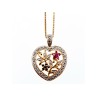925 Sterling Silver Gold Plated Rubies & Sapphires Chain With Pendant Italy