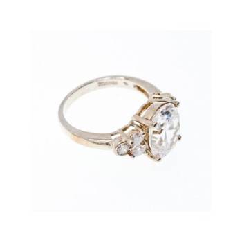 925 Sterling Silver CZ Ring Size 9