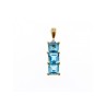 14K YELLOW GOLD BLUE TOPAZ & DIAMOND PENDANT