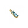 14K YELLOW GOLD BLUE TOPAZ & DIAMOND PENDANT