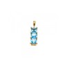 14K YELLOW GOLD BLUE TOPAZ & DIAMOND PENDANT