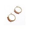 925 Sterling Silver Gold Plated Pink Spinel Earrings