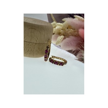 925 Sterling Silver Gold Plated Pink Spinel Earrings