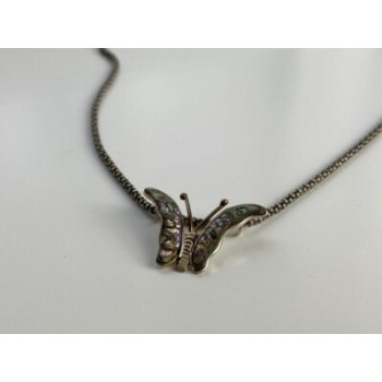 925 Sterling Silver Gold Plated Haliotis Butterfly Chain With Pendant