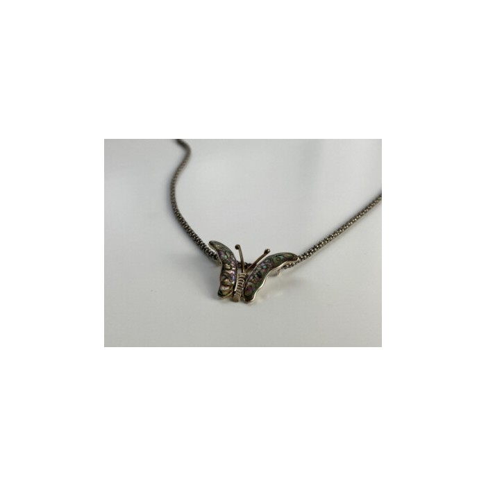 925 Sterling Silver Gold Plated Haliotis Butterfly Chain With Pendant