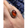 925 Sterling Silver Amber Ring Size 6
