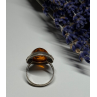 925 Sterling Silver Amber Ring Size 6