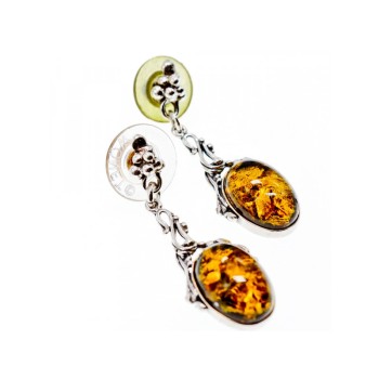 925 Sterling Silver Amber Earrings