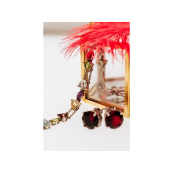 925 STERLING SILVER GARNET EARRINGS