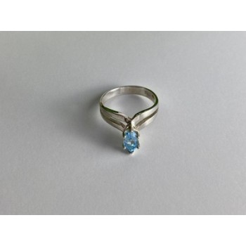 925 Sterling Silver Paraiba Tourmaline Ring Size 8