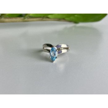 925 Sterling Silver Paraiba Tourmaline Ring Size 8