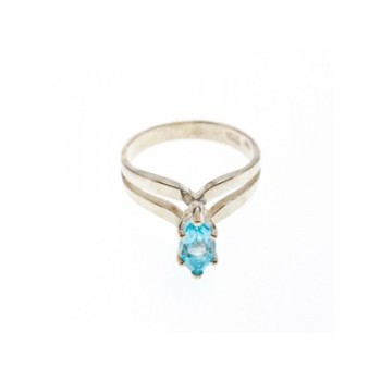 925 Sterling Silver Paraiba Tourmaline Ring Size 8