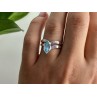 925 Sterling Silver Paraiba Tourmaline Ring Size 8