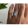 925 Sterling Silver Paraiba Tourmaline Ring Size 8