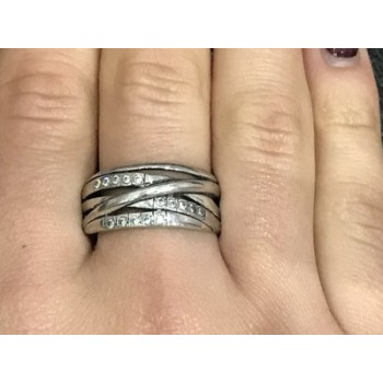 925 Sterling Silver CZ Ring Size 10