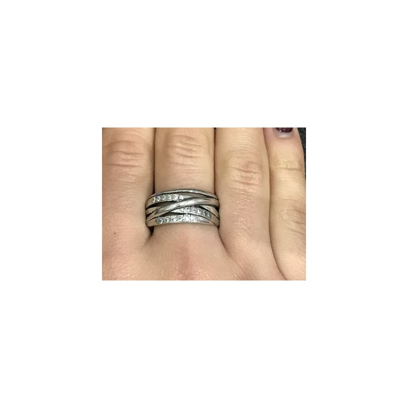 925 Sterling Silver CZ Ring Size 10