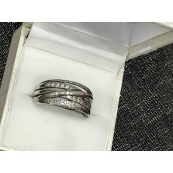 925 Sterling Silver CZ Ring Size 10