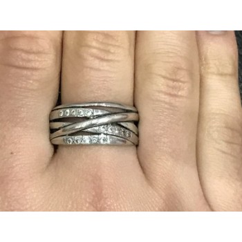 925 Sterling Silver CZ Ring Size 10