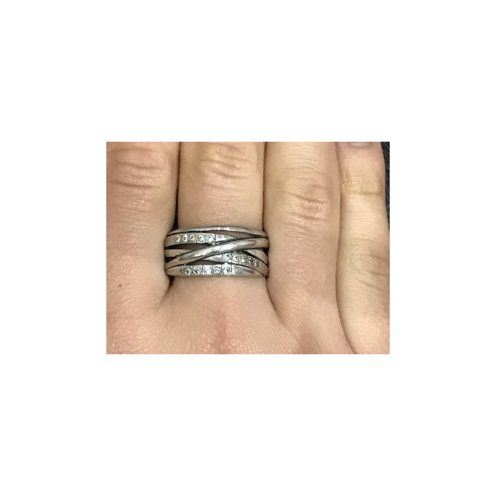 925 Sterling Silver CZ Ring Size 10