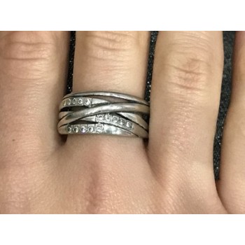 925 Sterling Silver CZ Ring Size 10