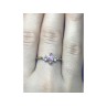 925 Sterling Silver Gold Plated Pink & White CZ Ring Size 8