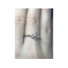 925 Sterling Silver Gold Plated Pink & White CZ Ring Size 8