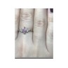 925 Sterling Silver Gold Plated Pink & White CZ Ring Size 8
