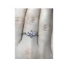 925 Sterling Silver Gold Plated Pink & White CZ Ring Size 8