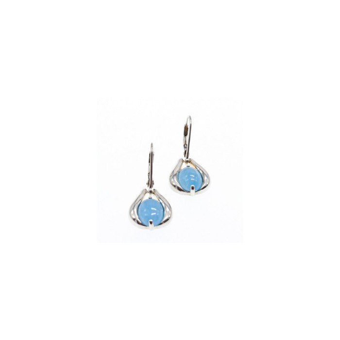 925 Sterling Silver Blue Agate Earrings