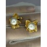 925 STERLING SILVER GOLD PLATED PEARL EARRINGS LENGTH 0.9 INCH