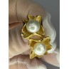 925 STERLING SILVER GOLD PLATED PEARL EARRINGS LENGTH 0.9 INCH