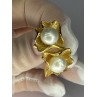 925 STERLING SILVER GOLD PLATED PEARL EARRINGS LENGTH 0.9 INCH