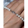 14K WHITE GOLD PEARL NECKLACE LENGTH 23 INCH