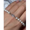 14K WHITE GOLD PEARL NECKLACE LENGTH 23 INCH