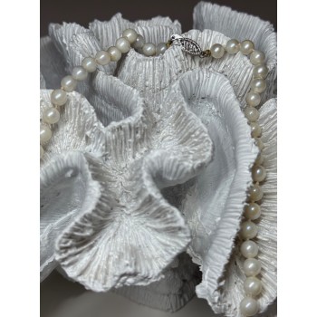 14K WHITE GOLD PEARL NECKLACE LENGTH 23 INCH