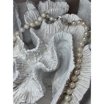 14K WHITE GOLD PEARL NECKLACE LENGTH 23 INCH