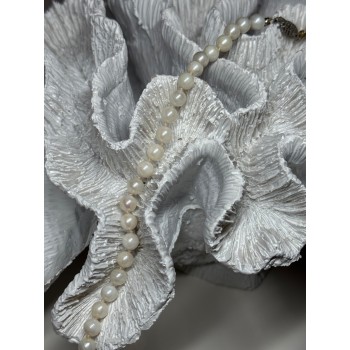 14K WHITE GOLD PEARL NECKLACE LENGTH 23 INCH