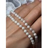 14K WHITE GOLD PEARL NECKLACE LENGTH 23 INCH