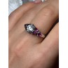 925 Sterling Silver Ring Shiny Sapphire & Spinel Size 7