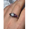 925 Sterling Silver Ring Shiny Sapphire & Spinel Size 7