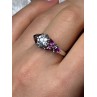 925 Sterling Silver Ring Shiny Sapphire & Spinel Size 7